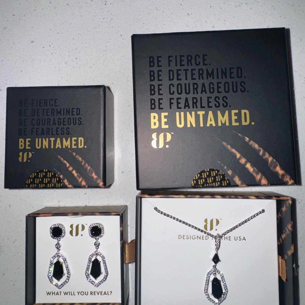 Be Untamed Black and Silver Earrings